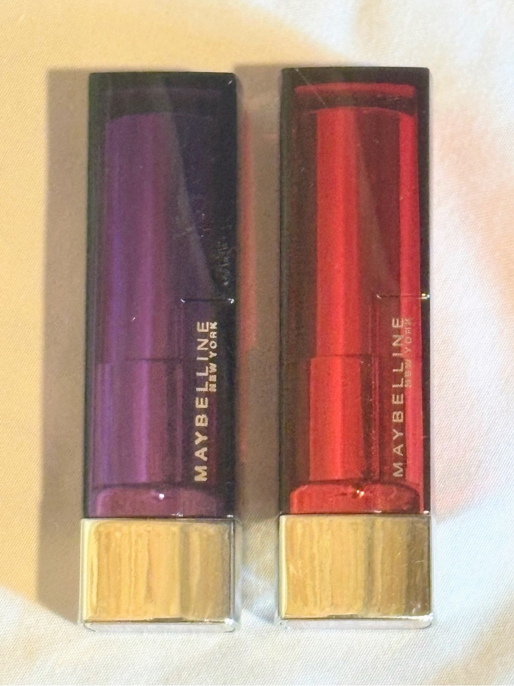 Maybelline Metallic Cased Lipstick Duo — Plum & Red